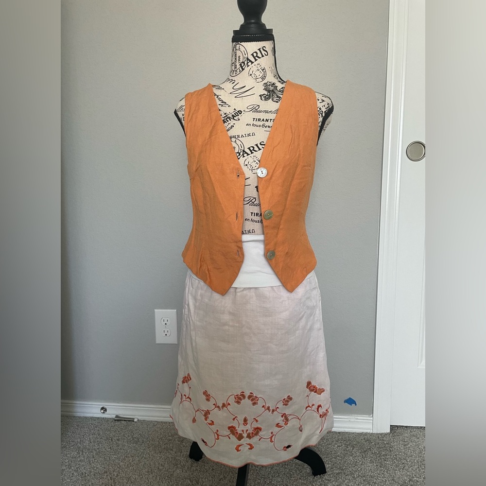 NWOT OYSHO linen blend vest